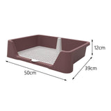 Dog Training Potty Tray Urinal Keep Clean Splashproof Dog Litter Box Lattice Brown - Aladdin Shoppers