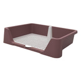 Dog Training Potty Tray Urinal Keep Clean Splashproof Dog Litter Box Lattice Brown - Aladdin Shoppers