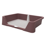 Dog Training Potty Tray Urinal Keep Clean Splashproof Dog Litter Box Lattice Brown - Aladdin Shoppers