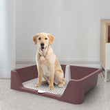 Dog Training Potty Tray Urinal Keep Clean Splashproof Dog Litter Box Lattice Brown - Aladdin Shoppers