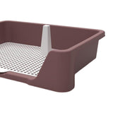 Dog Training Potty Tray Urinal Keep Clean Splashproof Dog Litter Box Lattice Brown - Aladdin Shoppers