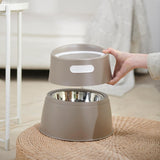 Cat Water Fountain Feeding Station Raised Cat Bowl for Dogs Cats Travel Brown - Aladdin Shoppers