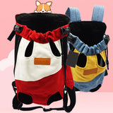 Pet Cat Carrier Backpack Chest Bag with Shoulder Strap Adjustable for Hiking L Red White - Aladdin Shoppers