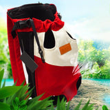Pet Cat Carrier Backpack Chest Bag with Shoulder Strap Adjustable for Hiking L Red White - Aladdin Shoppers