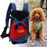 Pet Cat Carrier Backpack Chest Bag with Shoulder Strap Adjustable for Hiking L Blue Red - Aladdin Shoppers