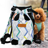 Pet Cat Carrier Backpack Chest Bag with Shoulder Strap Adjustable for Hiking M White Black - Aladdin Shoppers