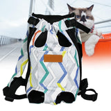 Pet Cat Carrier Backpack Chest Bag with Shoulder Strap Adjustable for Hiking M White Black - Aladdin Shoppers