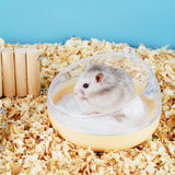 Small Animal Bath House Cage Toilet Clear Shower Room Hamster Sand Bath Box Yellow - Aladdin Shoppers