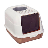 Hooded Cat Litter Box with Lid Kitty Litter Pan Sturdy Detachable for Indoor Orange - Aladdin Shoppers