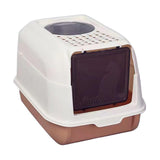 Hooded Cat Litter Box with Lid Kitty Litter Pan Sturdy Detachable for Indoor Orange - Aladdin Shoppers