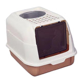 Hooded Cat Litter Box with Lid Kitty Litter Pan Sturdy Detachable for Indoor Orange - Aladdin Shoppers