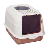 Hooded Cat Litter Box with Lid Kitty Litter Pan Sturdy Detachable for Indoor Orange - Aladdin Shoppers