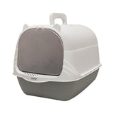 Cat Litter Box with Lid Portable Anti Splashing Easy Tidy Handle grey - Aladdin Shoppers