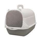 Cat Litter Box with Lid Portable Anti Splashing Easy Tidy Handle grey - Aladdin Shoppers