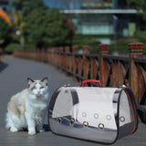 Cat Carrier Zipper Closure Pet Handbag Folding for Camping Walking Shopping Red S - Aladdin Shoppers