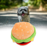 Dog Squeak Food Shaped Chew Toy Durable Doll for Medium Large Dogs Hamburger 14x14x9cm - Aladdin Shoppers