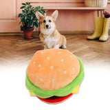 Dog Squeak Food Shaped Chew Toy Durable Doll for Medium Large Dogs Hamburger 14x14x9cm - Aladdin Shoppers