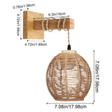 Maxbell 2xRattan Wall Lamp Kitchen Island Barn Porch Bedroom Lofts Wall Lights Fixture