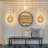 Maxbell 2xRattan Wall Lamp Kitchen Island Barn Porch Bedroom Lofts Wall Lights Fixture