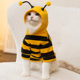 Pets Bee Halloween Costume Lovely Coat Comfortable Autumn Winter Cats Hoodies S