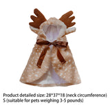 Dog Cat Christmas Reindeer Costume Cat Santa Cape for Puppy Small Medium Dog S