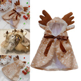 Dog Cat Christmas Reindeer Costume Cat Santa Cape for Puppy Small Medium Dog S