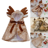 Dog Cat Christmas Reindeer Costume Cat Santa Cape for Puppy Small Medium Dog S