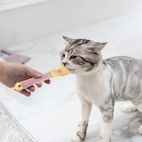 Maxbell Cat Strip Squeeze Spoon Save Food Multifunctional Portable Cat Feeding Spoon Orange