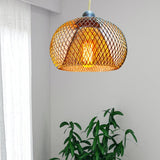 Maxbell Pendant Lamp Shade Retro Ceiling Light Cover for Bathroom Cafe Hallway Golden