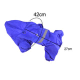 Pet Rainwear with Legs Hood Clothes Hooded Rain Jacket for Small Medium Dogs Blue M