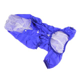 Pet Rainwear with Legs Hood Clothes Hooded Rain Jacket for Small Medium Dogs Blue M