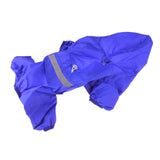 Pet Rainwear with Legs Hood Clothes Hooded Rain Jacket for Small Medium Dogs Blue M