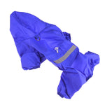 Pet Rainwear with Legs Hood Clothes Hooded Rain Jacket for Small Medium Dogs Blue M