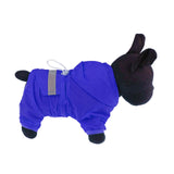 Pet Rainwear with Legs Hood Clothes Hooded Rain Jacket for Small Medium Dogs Blue M