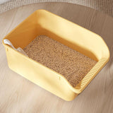 Maxbell Maxbell Open Anti Splashing Kitty Litter Pan Portable Nonstick Litter Pan yellow