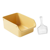 Maxbell Maxbell Open Anti Splashing Kitty Litter Pan Portable Nonstick Litter Pan yellow