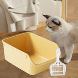 Maxbell Maxbell Open Anti Splashing Kitty Litter Pan Portable Nonstick Litter Pan yellow