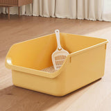 Maxbell Maxbell Open Anti Splashing Kitty Litter Pan Portable Nonstick Litter Pan yellow