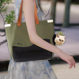 Maxbell Maxbell Cat Carrier Bag Pet Transport Bag with Head Hole Kitten Pet Out Shoulder Bag Green