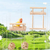 Maxbell Maxbell Bird Perch Platform Bird Parrot Chewing Toy for Bluebird Small Medium Parrot with Rattan Ball