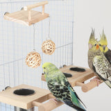 Maxbell Maxbell Bird Perch Platform Bird Parrot Chewing Toy for Bluebird Small Medium Parrot with Rattan Ball