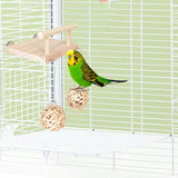 Maxbell Maxbell Bird Perch Platform Bird Parrot Chewing Toy for Bluebird Small Medium Parrot with Rattan Ball