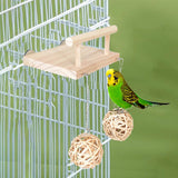 Maxbell Maxbell Bird Perch Platform Bird Parrot Chewing Toy for Bluebird Small Medium Parrot with Rattan Ball