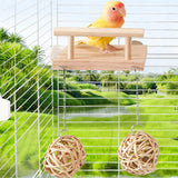 Maxbell Maxbell Bird Perch Platform Bird Parrot Chewing Toy for Bluebird Small Medium Parrot with Rattan Ball