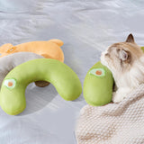 Pet Cat Pillow Washable Interactive Toy Cute Animal Pillow for Dog Cat Puppy Green Avocado