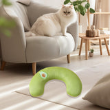 Pet Cat Pillow Washable Interactive Toy Cute Animal Pillow for Dog Cat Puppy Green Avocado