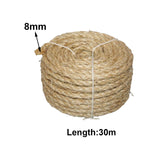 Maxbell Maxbell Twisted Sisal Rope DIY Cat Scratcher Post Crafts Handcraft Braided Hemp Rope 8mmx30m