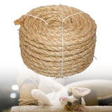 Maxbell Maxbell Twisted Sisal Rope DIY Cat Scratcher Post Crafts Handcraft Braided Hemp Rope 8mmx30m