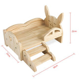 Maxbell Maxbell Wooden Guinea Pig Bed with Steps Hideout for Bearded Dragons Hedgehogs Bunny