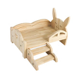 Maxbell Maxbell Wooden Guinea Pig Bed with Steps Hideout for Bearded Dragons Hedgehogs Bunny